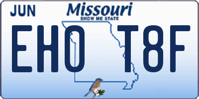 MO license plate EH0T8F