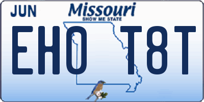 MO license plate EH0T8T