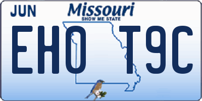 MO license plate EH0T9C