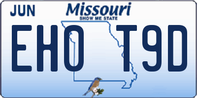 MO license plate EH0T9D
