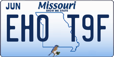 MO license plate EH0T9F