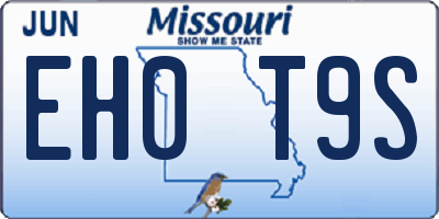 MO license plate EH0T9S