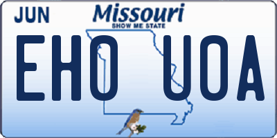 MO license plate EH0U0A