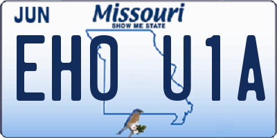 MO license plate EH0U1A