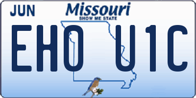 MO license plate EH0U1C
