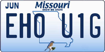 MO license plate EH0U1G