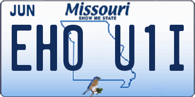 MO license plate EH0U1I