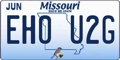 MO license plate EH0U2G