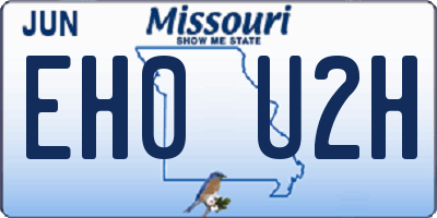 MO license plate EH0U2H