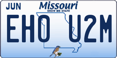 MO license plate EH0U2M