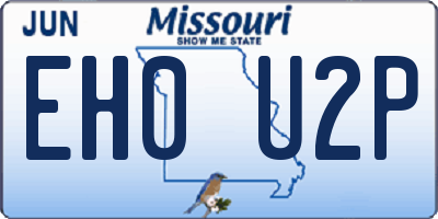 MO license plate EH0U2P