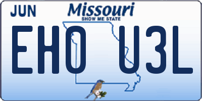 MO license plate EH0U3L