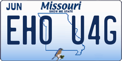 MO license plate EH0U4G