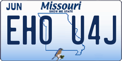 MO license plate EH0U4J