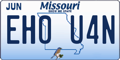 MO license plate EH0U4N