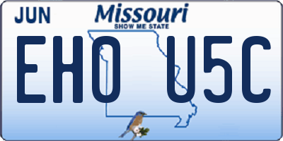 MO license plate EH0U5C