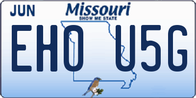MO license plate EH0U5G