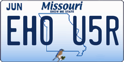 MO license plate EH0U5R