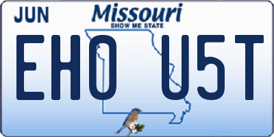 MO license plate EH0U5T