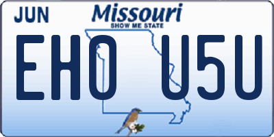MO license plate EH0U5U