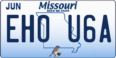 MO license plate EH0U6A
