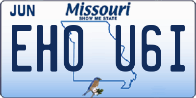 MO license plate EH0U6I