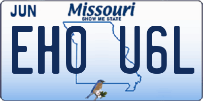MO license plate EH0U6L