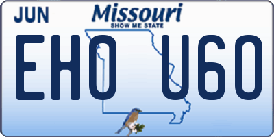 MO license plate EH0U6O