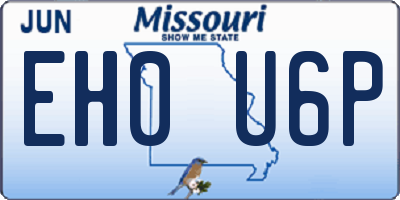 MO license plate EH0U6P
