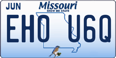 MO license plate EH0U6Q