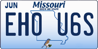 MO license plate EH0U6S