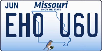 MO license plate EH0U6U