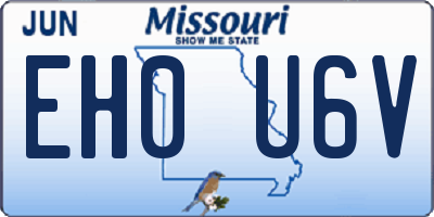 MO license plate EH0U6V