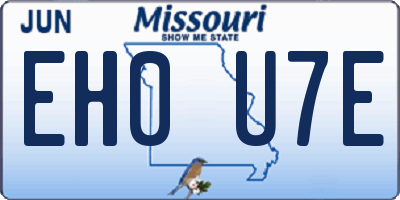 MO license plate EH0U7E