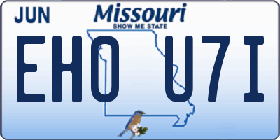 MO license plate EH0U7I