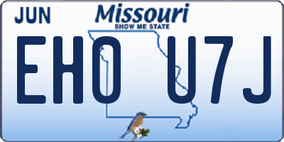 MO license plate EH0U7J