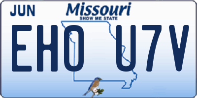 MO license plate EH0U7V