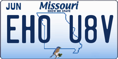 MO license plate EH0U8V