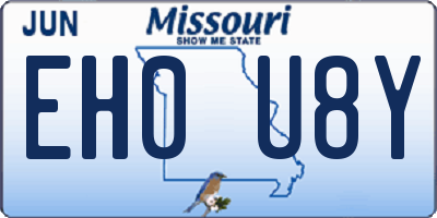 MO license plate EH0U8Y