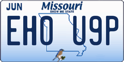MO license plate EH0U9P