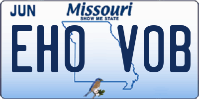 MO license plate EH0V0B