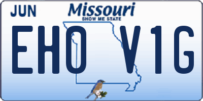 MO license plate EH0V1G