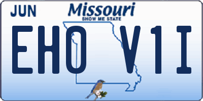 MO license plate EH0V1I