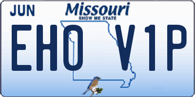 MO license plate EH0V1P