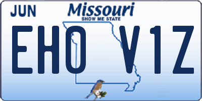 MO license plate EH0V1Z