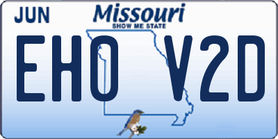 MO license plate EH0V2D