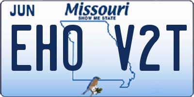 MO license plate EH0V2T