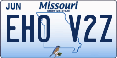 MO license plate EH0V2Z