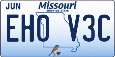 MO license plate EH0V3C