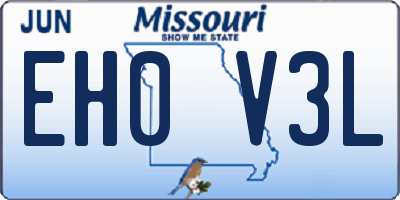 MO license plate EH0V3L